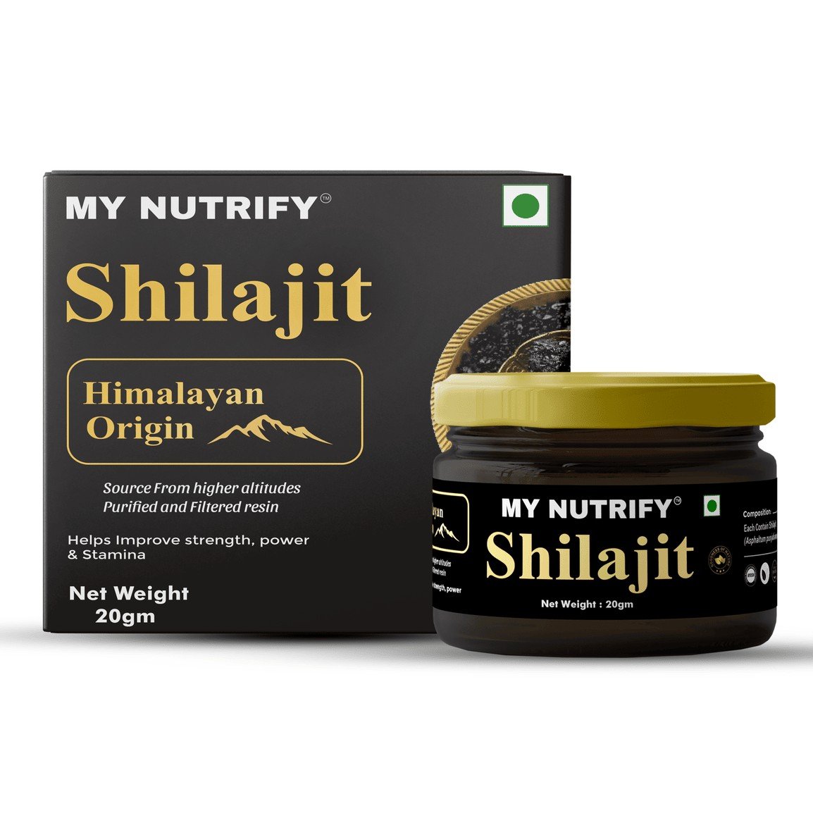 My Nutrify Herbal & Ayurveda's Pure Shilajit Resin â€“ Himalayan Shilajit Power with Fulvic Acid, Minerals & Antioxidants | Increases Energy, Stamina & Strength | Enhances Immunity, Testosterone & Overall Well-Being | 100% Natural & Ayurvedic