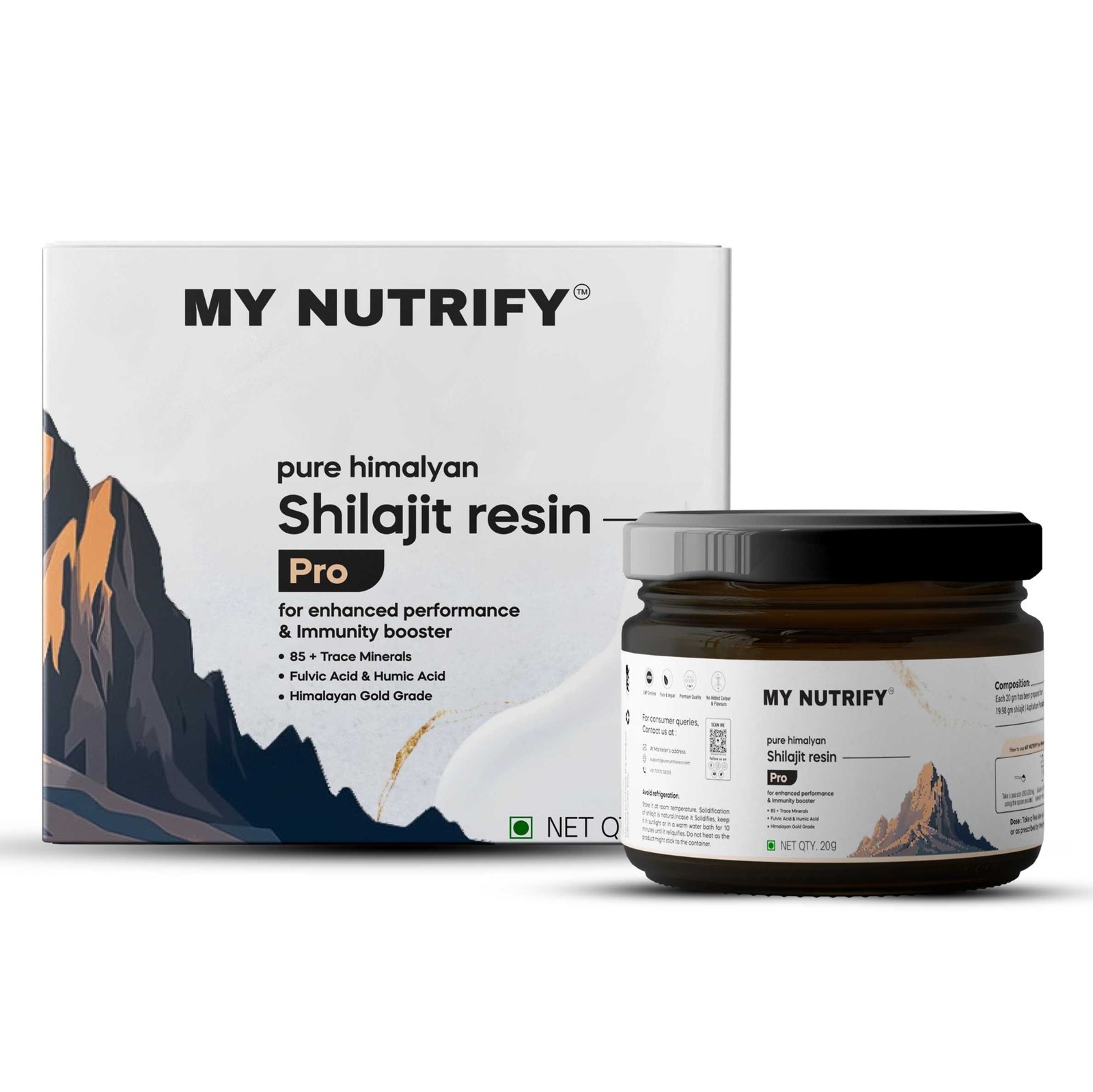  My Nutrify Herbal & Ayurvedaâ€™s Shilajit Resin Pro | 100% Pure Himalayan Shilajit | Energy, Strength & Stamina Booster | Rich in Fulvic Acid & Minerals | Supports Endurance, Vitality & Wellness