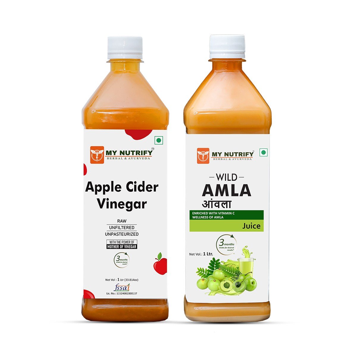 My Nutrify Herbal & Ayurveda's Wild Amla Juice  & Apple Cider Vinegar Juice Combo